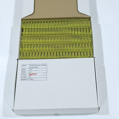 Green Twin Ring Nylon Twin Loop Wire Binding 3:1 Electroplated